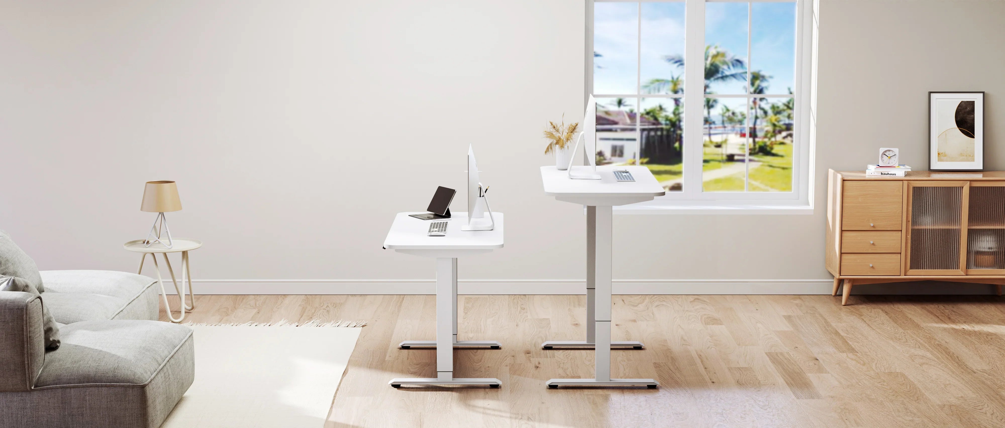 King Smith Smart Height Adjustable Table - White - Tashqila King Smith Smart Height Adjustable Table - White - Tashqila